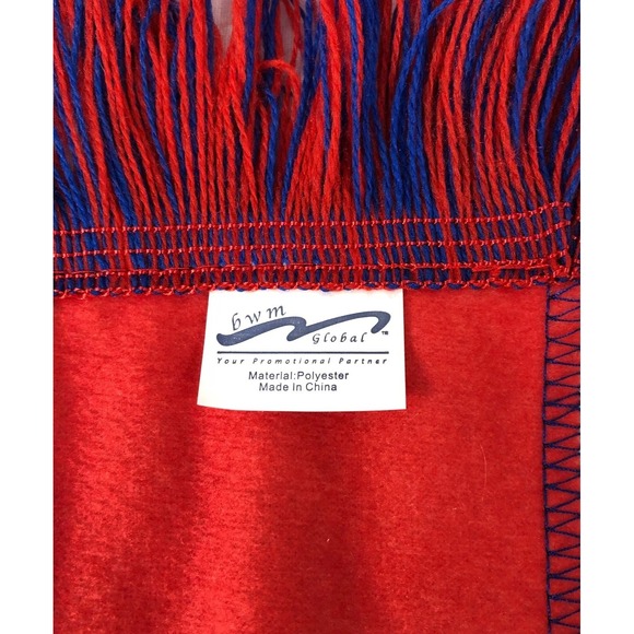 Belmont University Bruins Scarf Red White Blue Bear Fringe Reversible Winter - Picture 7 of 7